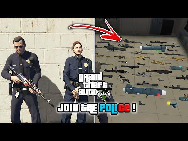 GTA 5 - How To Join the Police! (Police Uniform, Free Weapons & more)