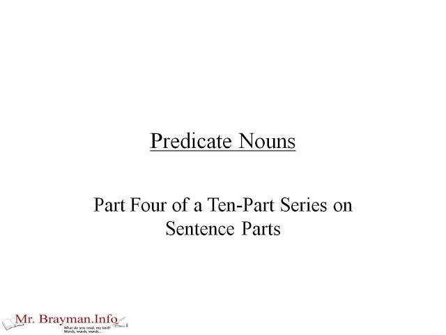 Predicate Nouns