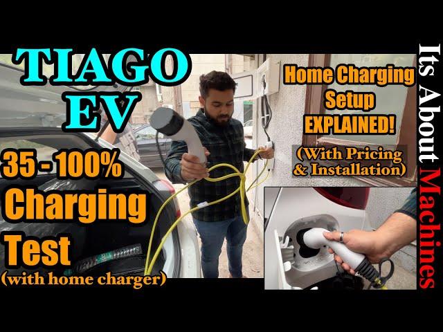 New TATA Tiago EV Charging Test 35-100% | Home Charging Setup Explained with Pricing & Installation