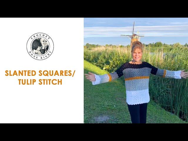 Crochet tutorial: FUN FALL project // Slanted Squares or Tulip stitch?