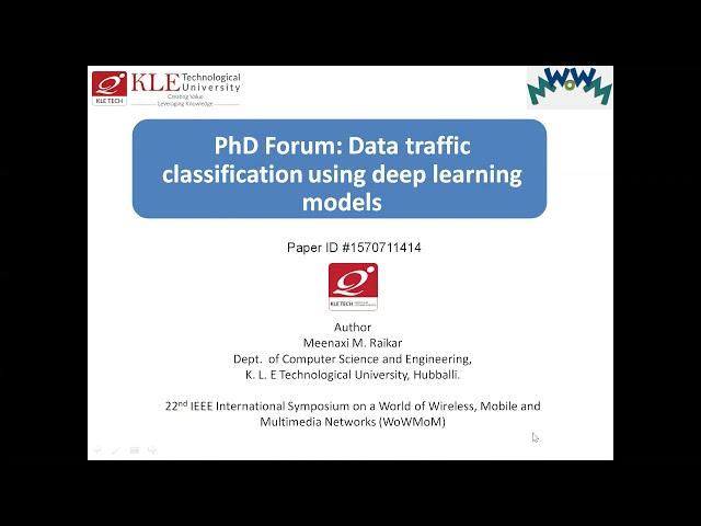 WoWMoM'21 teaser video: Data traffic classification using deep learning models