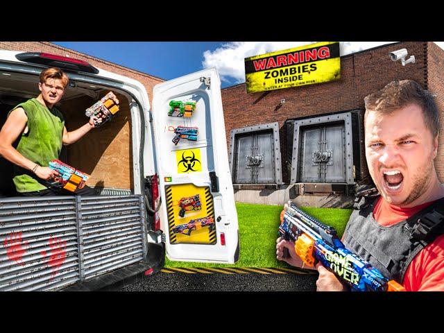 ZOMBIE VAN Vs 100 Zombies! 24 Hour Zombie Factory Survival Challenge!