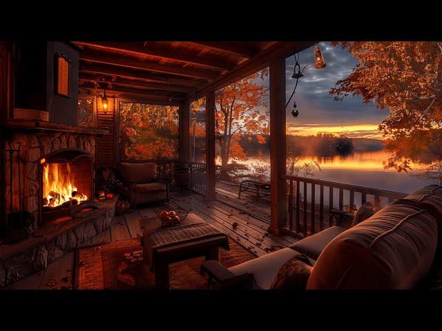 Quiet Autumn Porch With Soft Piano Music And Relaxing Ambient Sounds Set The Mood