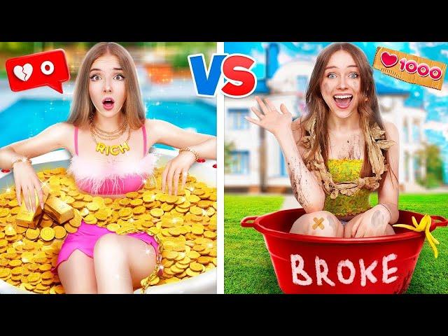 Rich Unpopular VS Poor Popular Girl at School || Giga Rich Beach Party