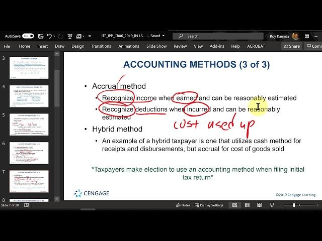 Chapter 6, Part 1 - Accounting Periods & Methods - video lecture (dated)