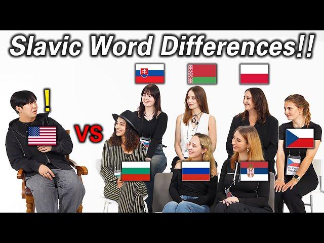 American was shocked by 7 Slavic countries word differences!!