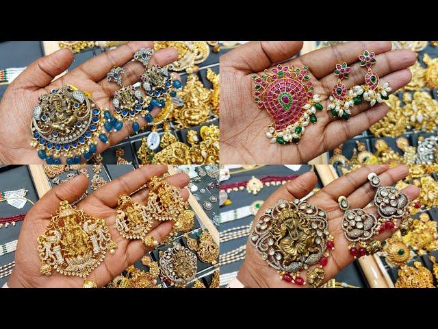 Bangalore Malleswaram latest pendent sets |pure hyderabad pearls| semi precious beats ornaments