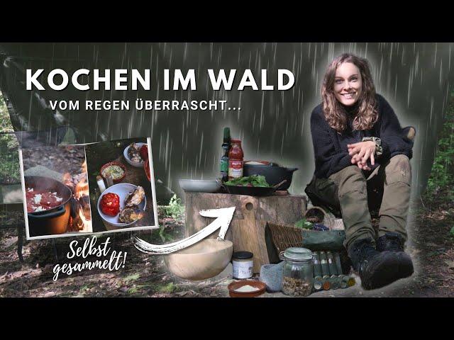 Gemütliches Köcheln am Lagerfeuer und überraschender Platzregen: Wald-Kochen mit Zutaten ausm Wald