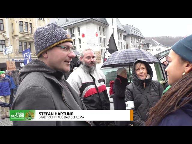 Stefan Hartung besucht "Demo gegen Rechts und die FREIEN SACHSEN" in Aue - 4. Februar 2024