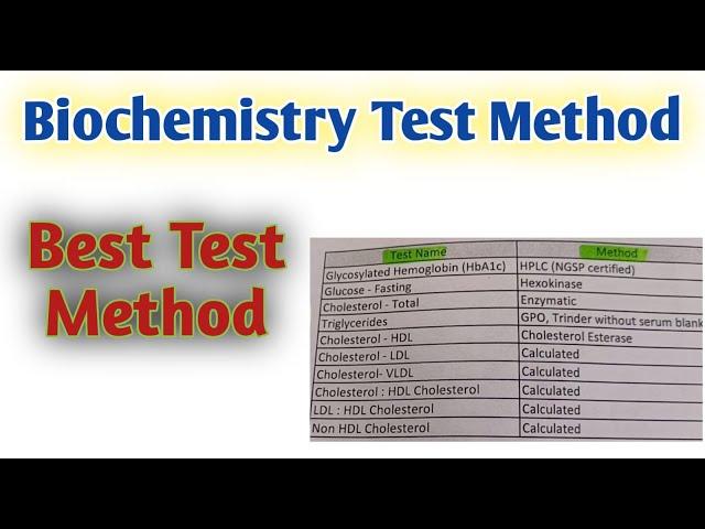 Biochemistry test method