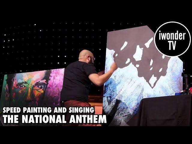 Speed Painter Paints Amazing Painting While Singing National Anthem