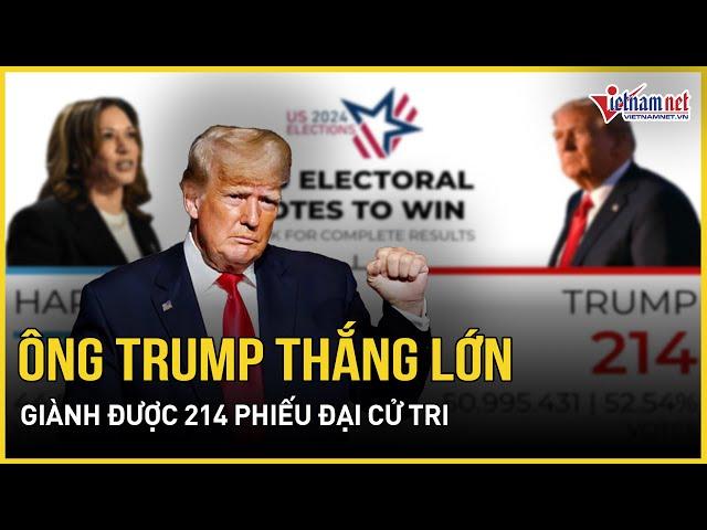 Kết quả bầu cử Mỹ 2024: Ông Trump thắng lớn tưng bừng, giành được 214 phiếu đại cử tri