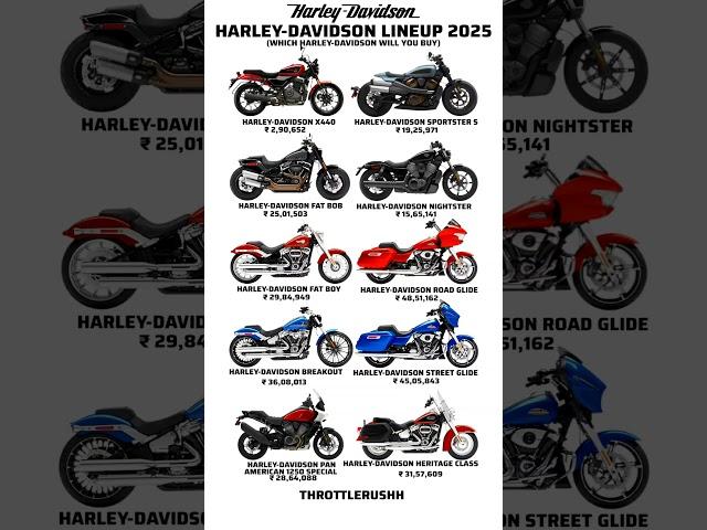 Harley-Davidson lineup & pricelist 2025 #harleydavidson #fatboy #harley #bikes #bigbikes #bigbikes