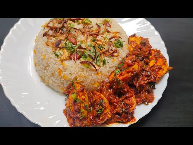 Ghee Rice With Egg Pepper Masala | Lunch Recipe