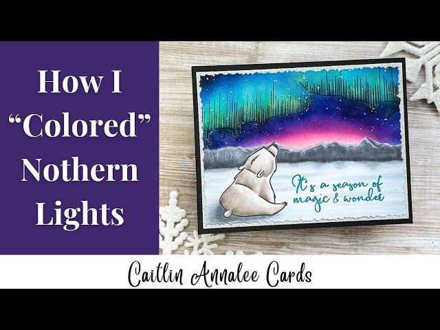 A Winter Scene Card with Northern Lights | Copic Markers and Air Brush System