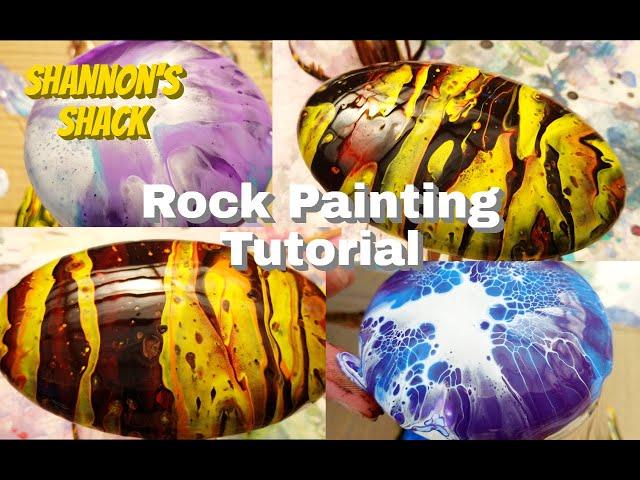 (131)Acrylic Paint Pouring On Rocks and Plaster Tutorial | How to get GREAT Results!