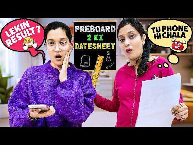 PREBOARD 2 KI DATESHEET  AA GAYI LEKIN RESULT ? | 10th Class Exams Routine  | Cute Sisters