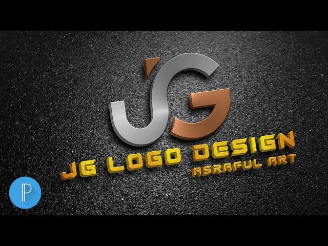J G Logo,  3D professional logo design on android mobile, Pixellab tutorial [[ASRAFUL ART]]