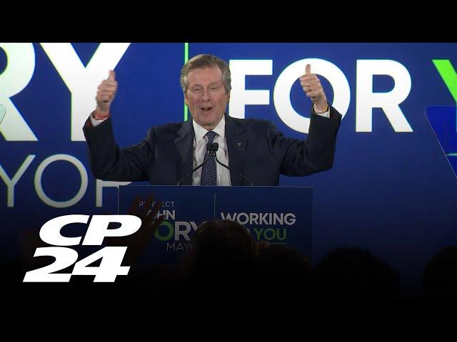 WATCH: John Tory's full victory speech