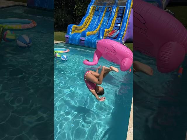 Kiki Does a FRONT FLIP into the POOL