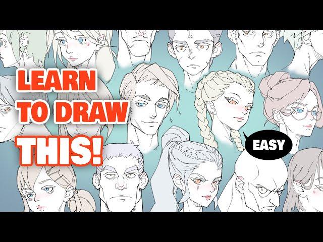  HOW TO DRAW SIMPLE FACES (construction explained)