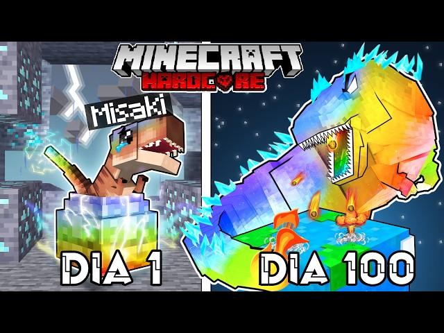 🟥SOBREVIVÍ 100 DÍAS siendo DINOSAURIO ELEMENTAL en Minecraft HARDCORE! - Misaki Gamer