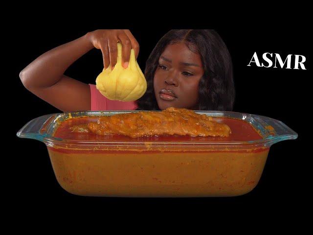 ASMR FUFU & PALMNUT SOUP MUKBANG |BBQ turkey wings banga soup| No Talking) Soft Eating Sounds