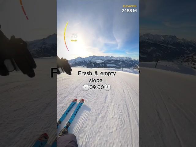 Fresh & empty slope  09:00 #ski #skiing #insta360 #snow #zillertal