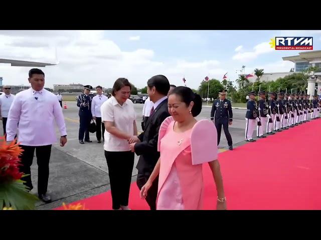 Pres. Marcos greets VP Sara Duterte before his state visit to Vietnam | GMA Integrated News