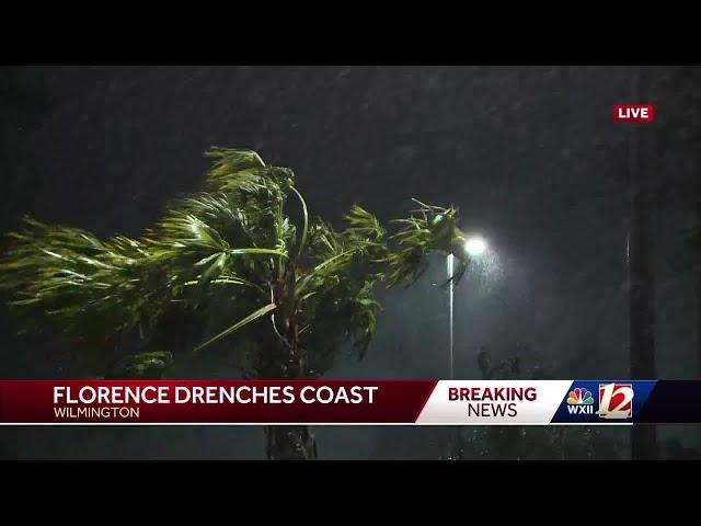 Hurricane Florence drenches coast of North Carolina