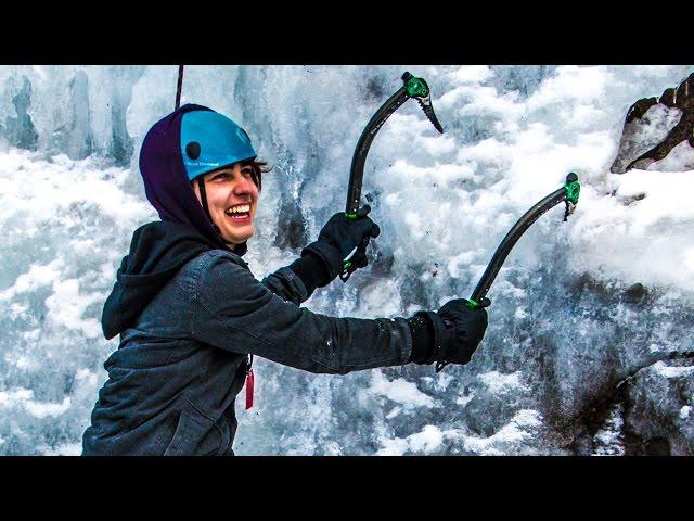 CLIMBING FROZEN WATERFALLS! w/ Sam, Colby, & Corey