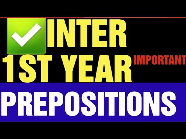 PREPOSITIONS  INTER 1ST YEAR ENGLISH #preposition #prepositions #tsinter