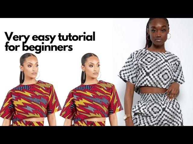 DIY  Ankara crop top. How to cut easily.  Simple tutorial for beginners. #croptop #diyankaracroptop