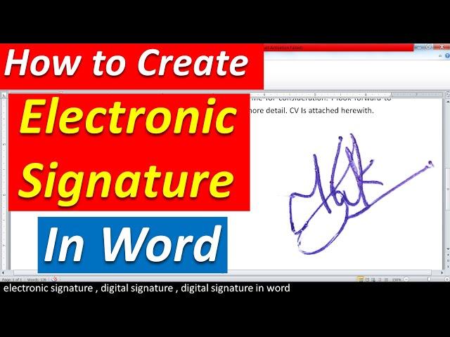 how to create an electronic signature in word | make digital signature in word - microsoft word sign