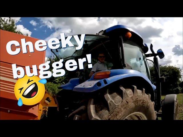 20/05/25 (pm) Ed spreads some fert and Mikey fights a steer.