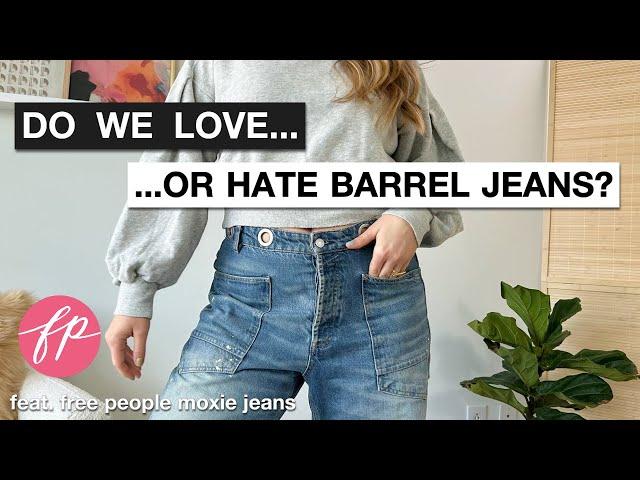 Do We Love or Hate Barrel Jeans? #freepeople #denimtrends