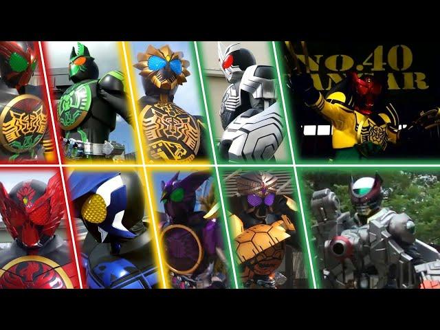 Kamen Rider OOO All Rider Henshin And Forms