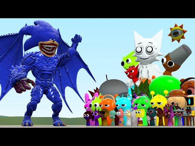 All Sprunki Family Vs Shin Sonic Cthulhu In Garry's Mod