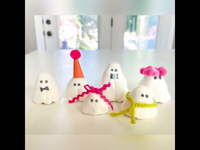 How to Make Halloween Air Dry Clay Ghosts