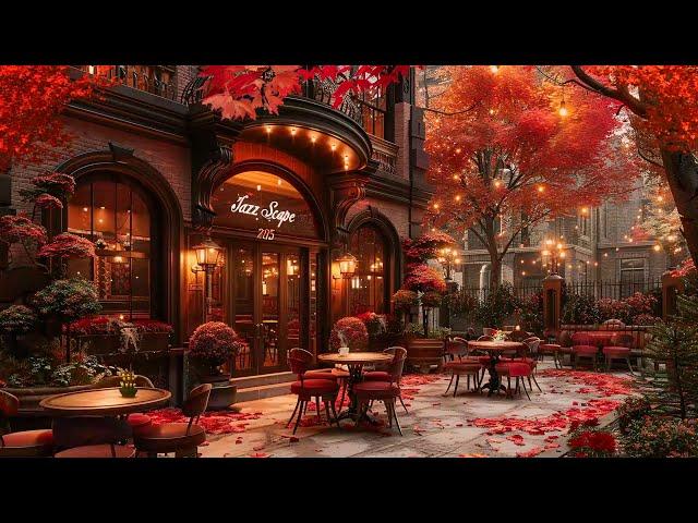 Elegant Autumn Jazz in an Outdoor Cafe  Gentle Jazz Piano Music for Peaceful Study, Relax, Work