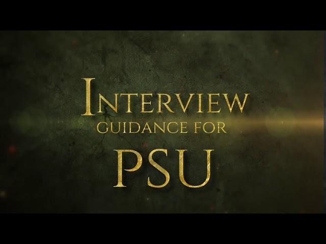 PSU Interview Guidance by Dr. Vijayender