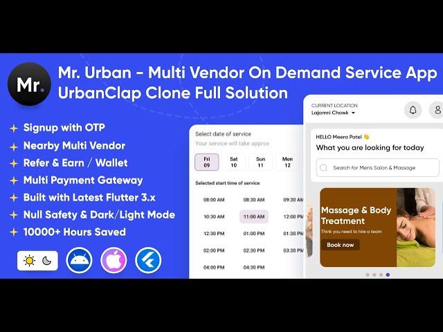 Mr. Urban - Multi Vendor On Demand Home Service App | UrbanClap Clone | Full Solution | Zozo Studio