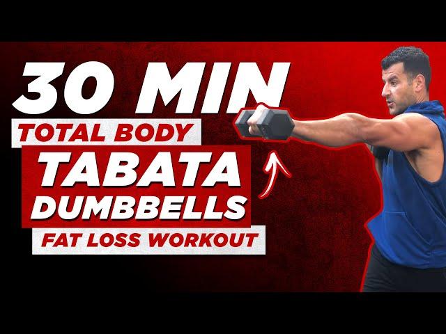 30-Minute Total Body Tabata Dumbbells Fat Loss Workout | BJ Gaddour Home Gym Fitness Exercises