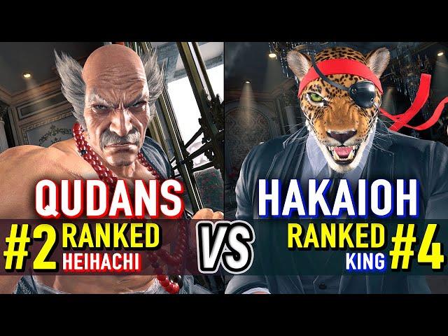 T8  QUDANS (#2 Ranked Heihachi) vs HAKAIOH (#4 Ranked King)  Tekken 8 High Level Gameplay