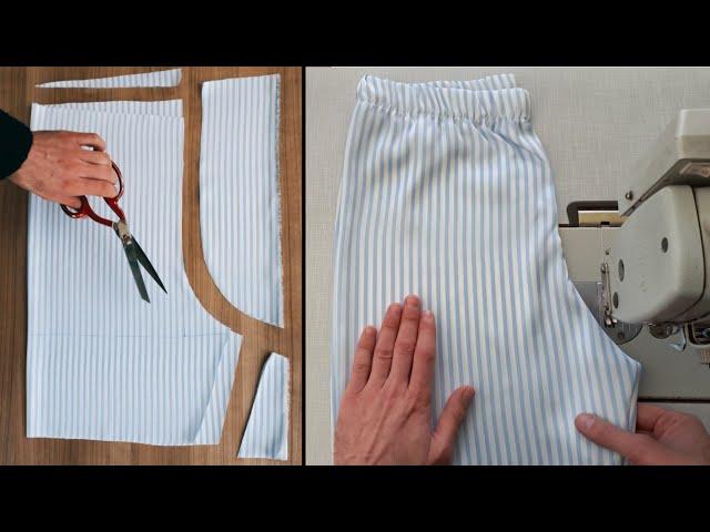 Tips for cutting and sewing clothes.  Easy steps for beginners | With elastic waist