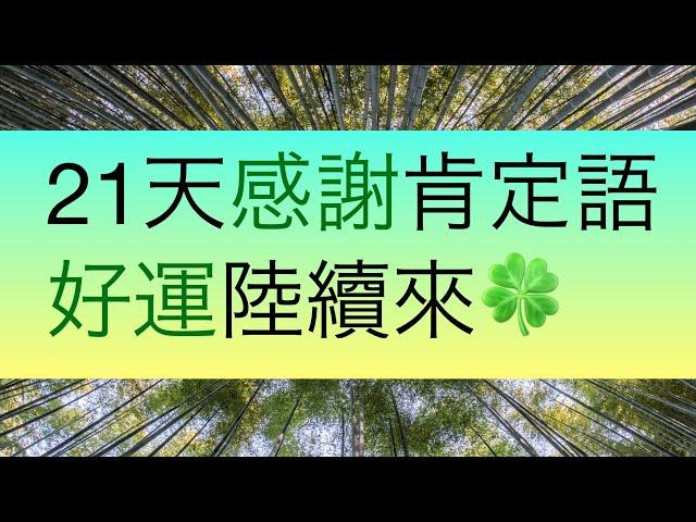 21天感謝肯定語432Hz 好運陸續來11:11 廣東話冥想練習21days Gratitude Cantonese Guided Meditation