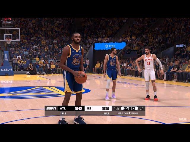 NBA 2K25 Gameday Mode | WARRIORS vs HAWKS 4TH QTR HIGHLIGHTS