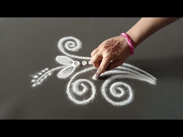 daily use rangoli || rangoli || rangoli design || rangoli kolam || muggulu || freehand rangoli