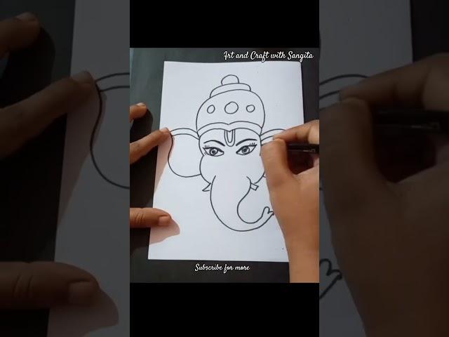 very easy ganesh drawing#very easy#art and Craft with Sangita#viralshorts