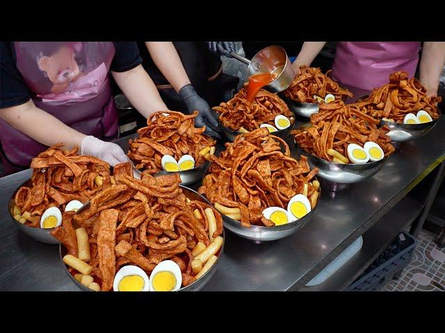 Amazing SIZE! Stir-fried Rice Cake with fried fish cake toppings(SpecialTteokbokki)/KoreanStreetFood